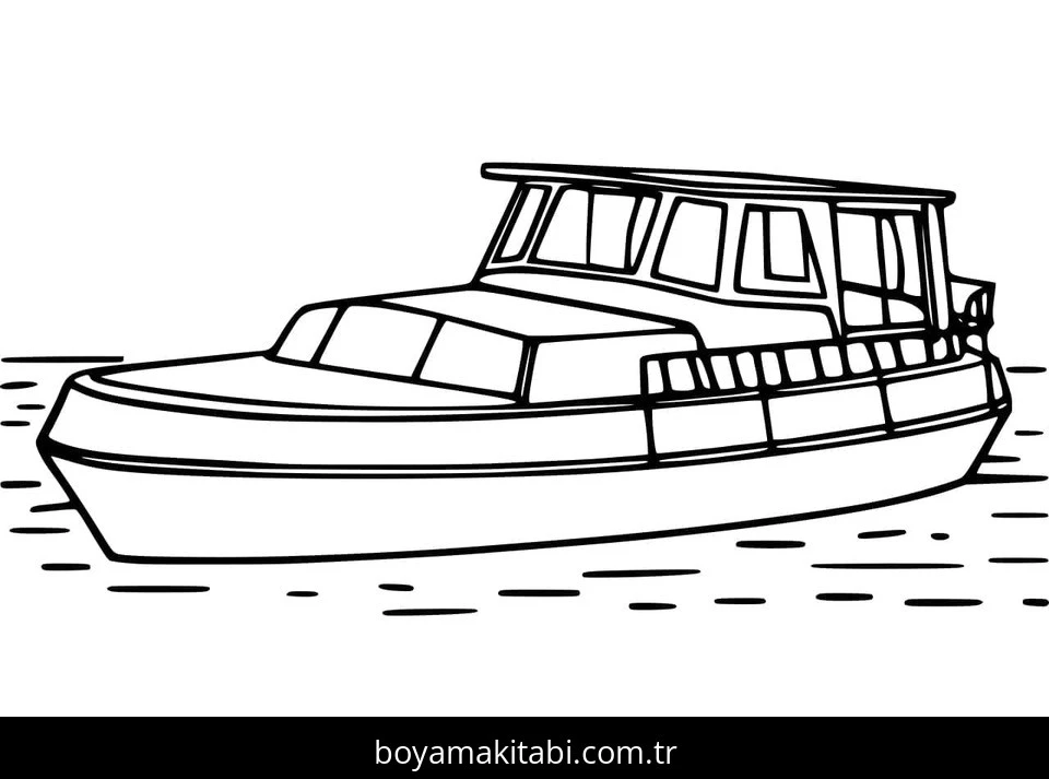 Yat boyama sayfası – çizgi film temalı, basit çizim
