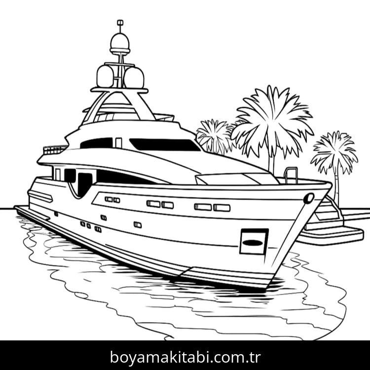 Yat boyama sayfası – çocuk aktivitesi, PDF indir