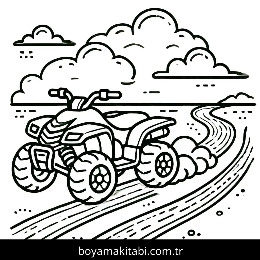 Off Road boyama sayfası – çocuklar için, çizgi film temalı