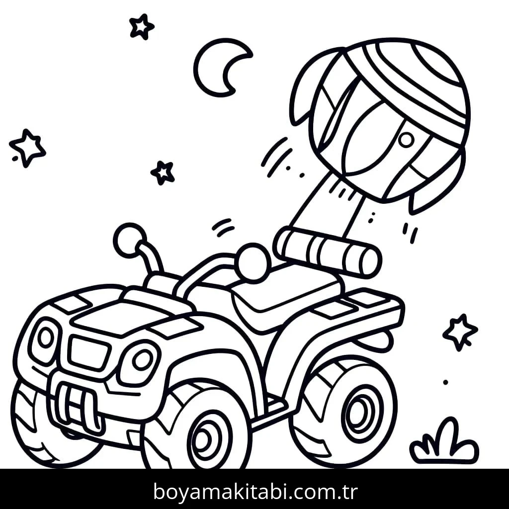 Off Road boyama sayfası – kolay boyama, eğitici aktivite