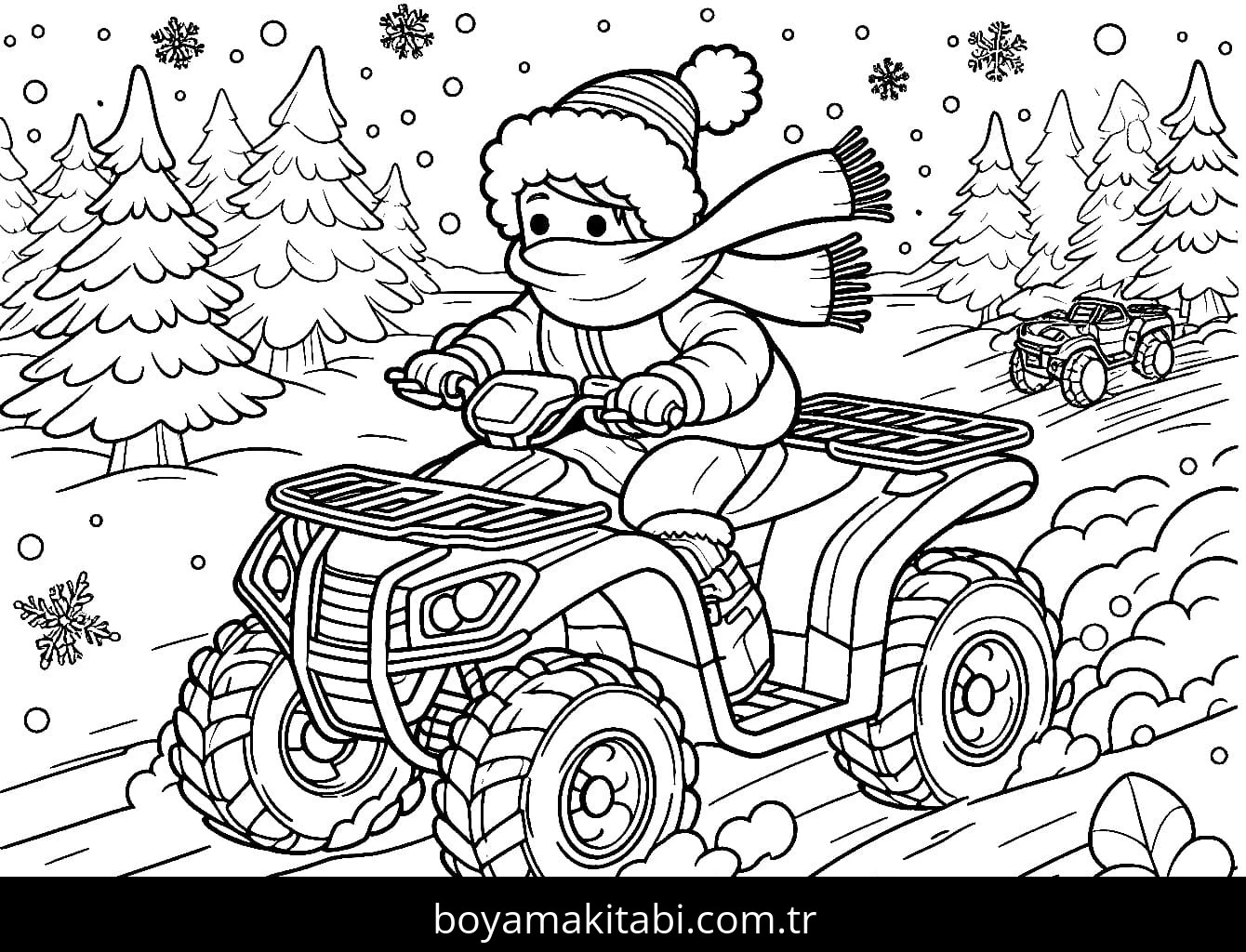 Off Road boyama sayfası – PDF indir, sevimli karakter