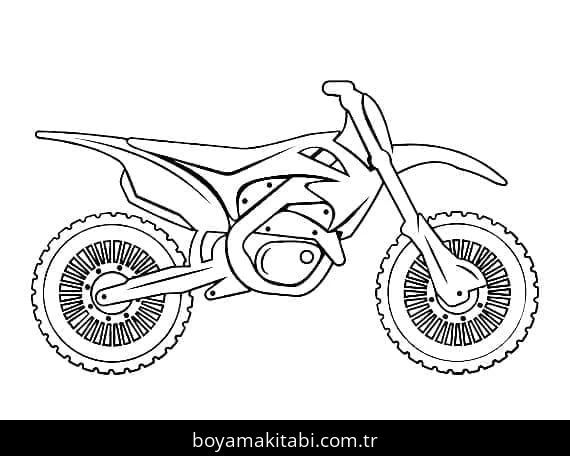 Motosiklet boyama sayfası #80 – eğitici aktivite, yaratıcılık