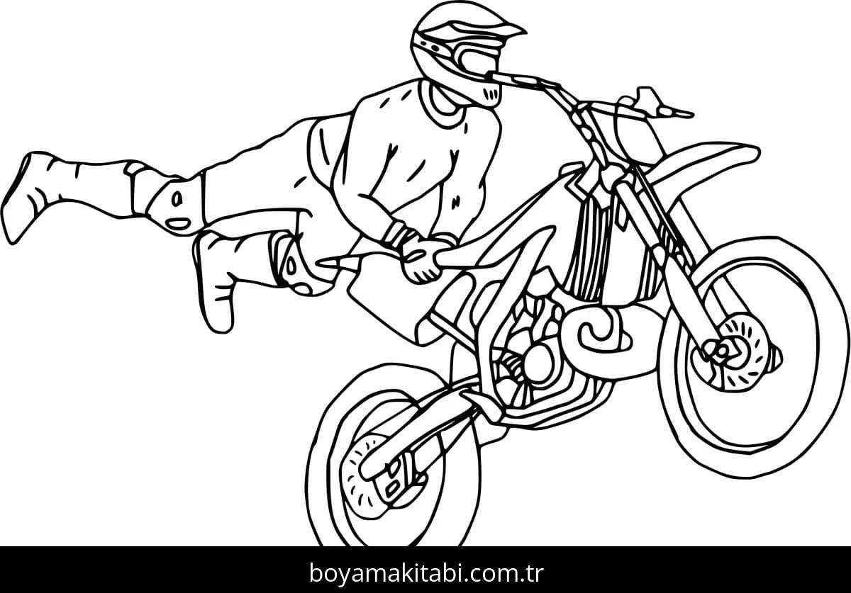 Motosiklet boyama sayfası #81 – el becerilerini geliştirir, boyama çalışması