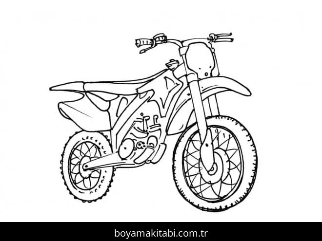 Motosiklet boyama sayfası #86 – basit çizim, yaz tatili etkinliği