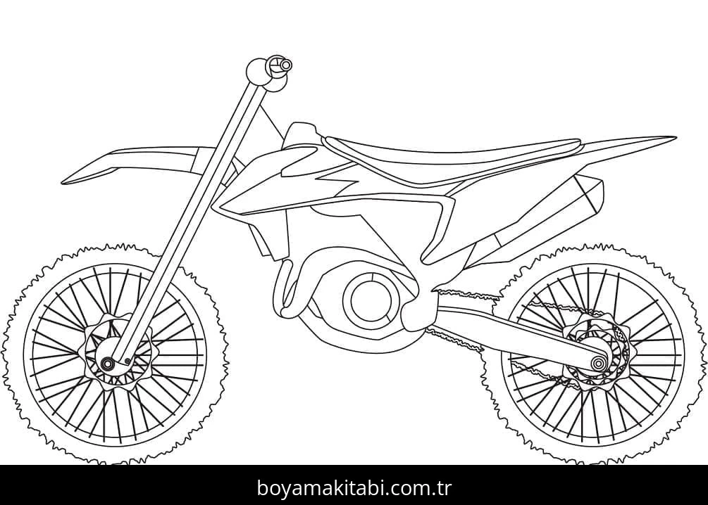 Motosiklet boyama sayfası #90 – anaokulu etkinliği, motor becerileri destekler