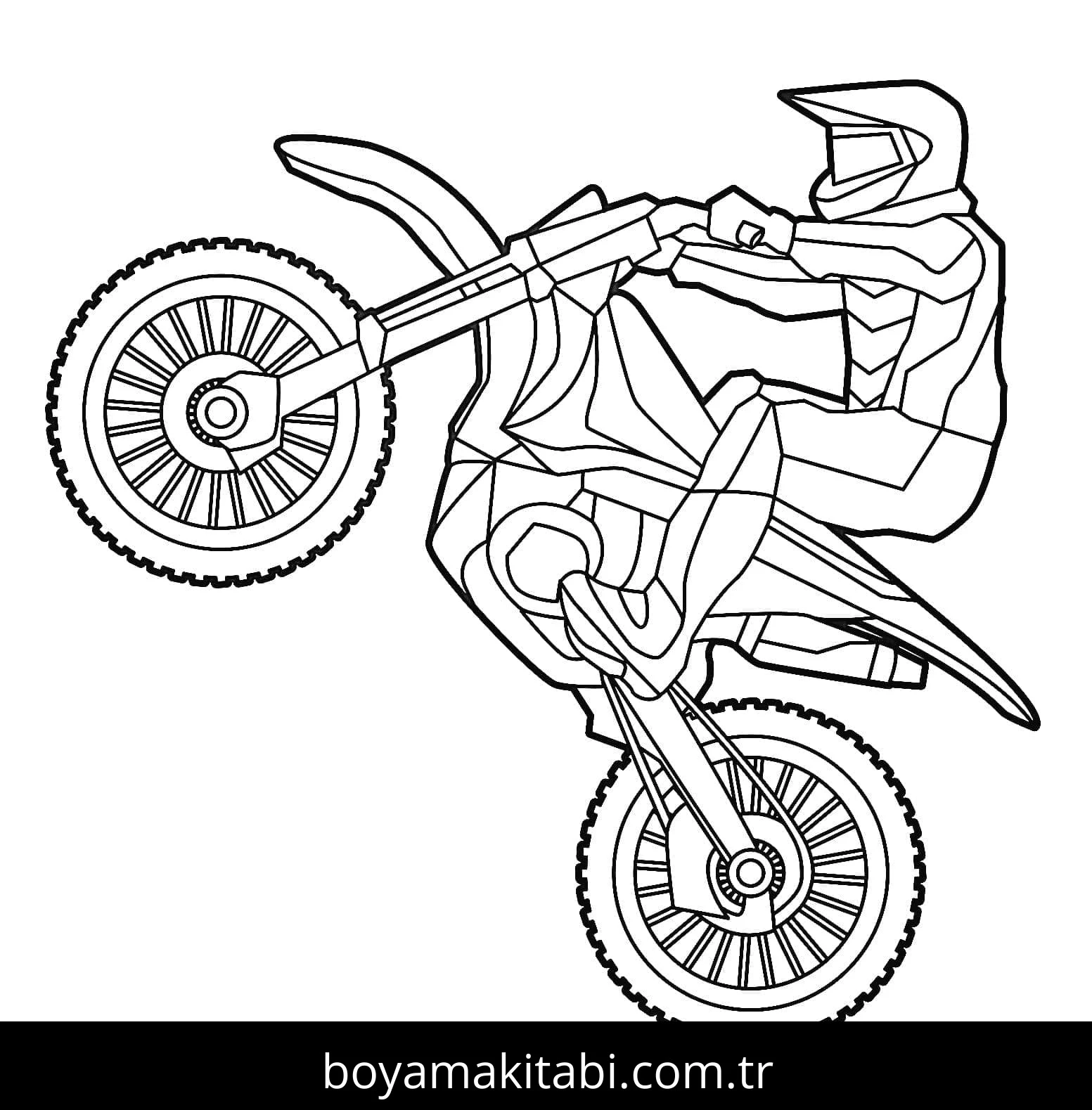 Motosiklet boyama sayfası #92 – aile ile vakit geçirme, renk bilgisini öğretir