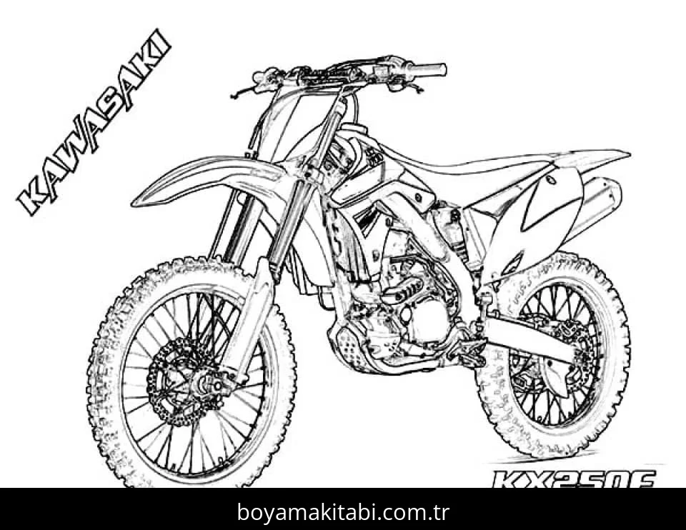 Motosiklet boyama sayfası #97 – motor becerileri destekler, mürekkep tasarrufu sağlar