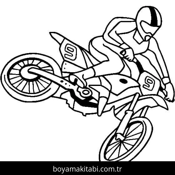 Motosiklet boyama sayfası #99 – renk bilgisini öğretir, günlük etkinlik önerisi