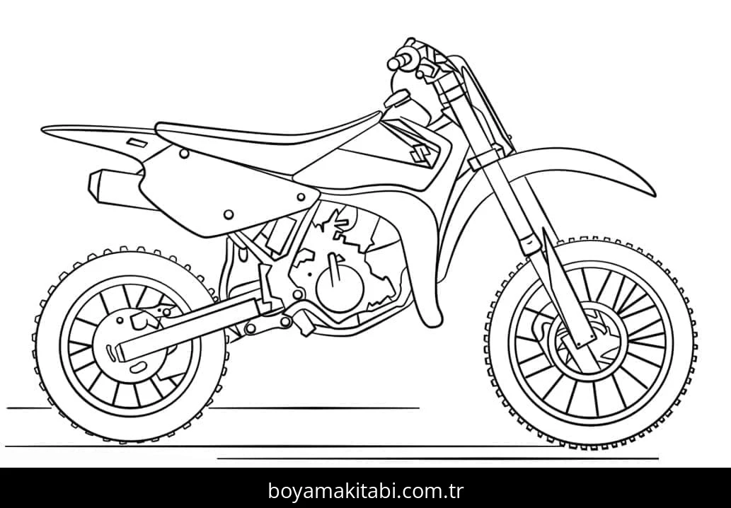 Motosiklet boyama sayfası #100 – sabır ve özgüven kazandırır, yaratıcı sanat çalışması