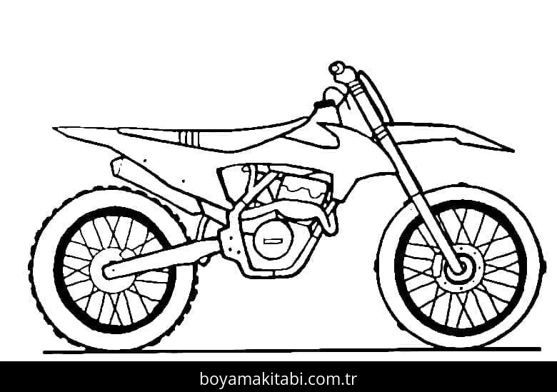 Motosiklet boyama sayfası #107 – yaratıcı sanat çalışması, eğlenceli etkinlik