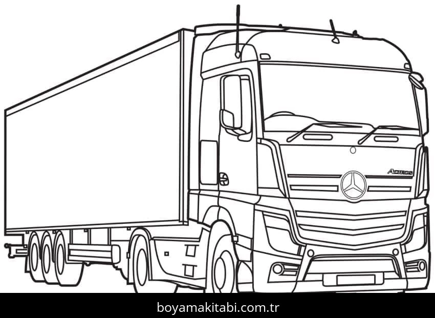 Mercedes boyama sayfası – basit çizim, kolay boyama