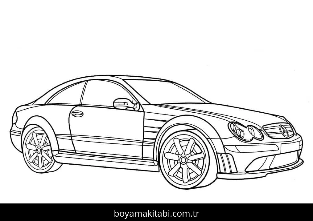 Mercedes boyama sayfası – kolay boyama, eğitici aktivite