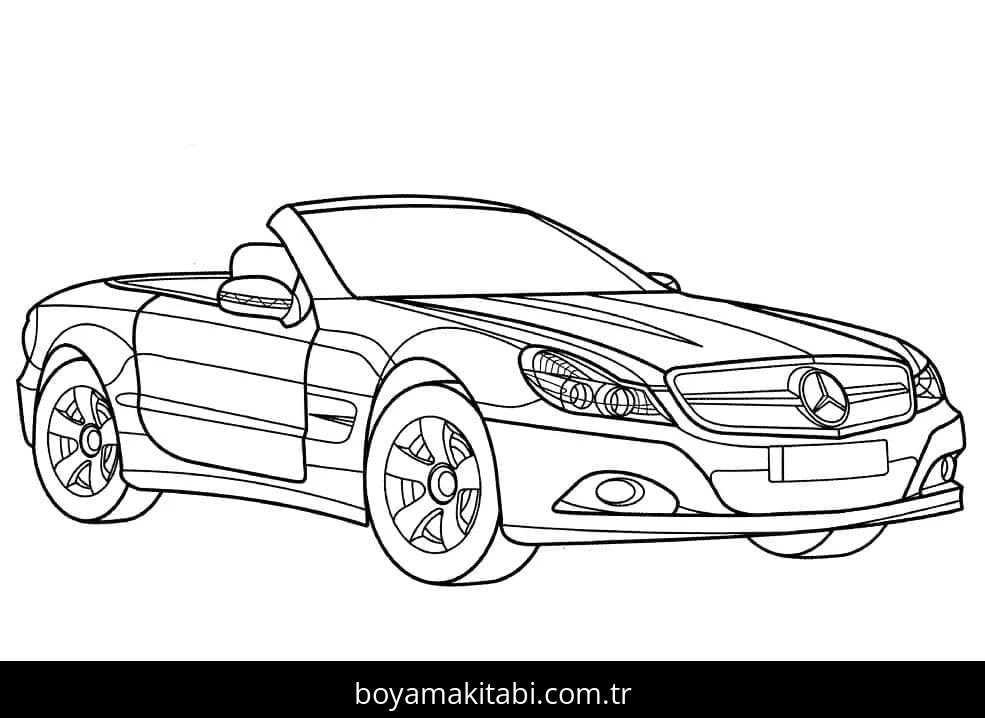 Mercedes boyama sayfası – eğitici aktivite, yaratıcılık