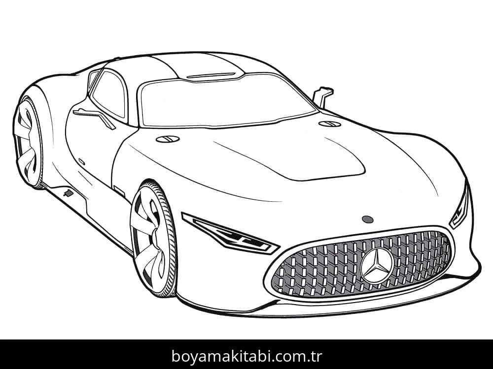 Mercedes boyama sayfası – yaratıcılık, eğlenceli etkinlik
