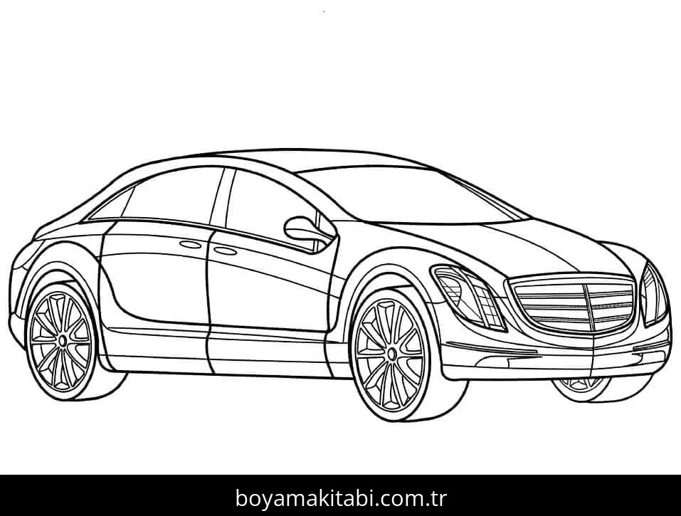 Mercedes boyama sayfası – evde etkinlik, ücretsiz yazdır
