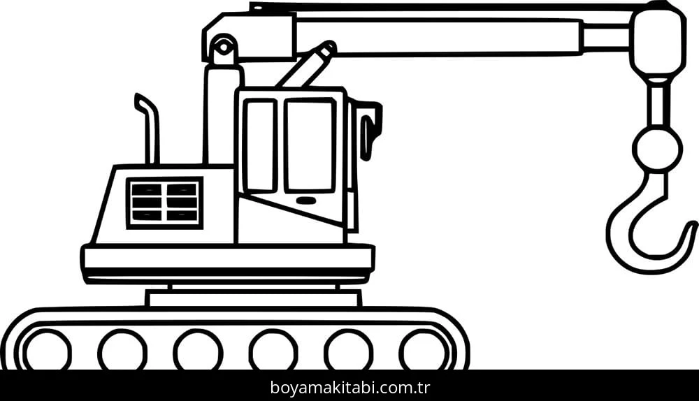 Vinç boyama sayfası – basit çizim, kolay boyama
