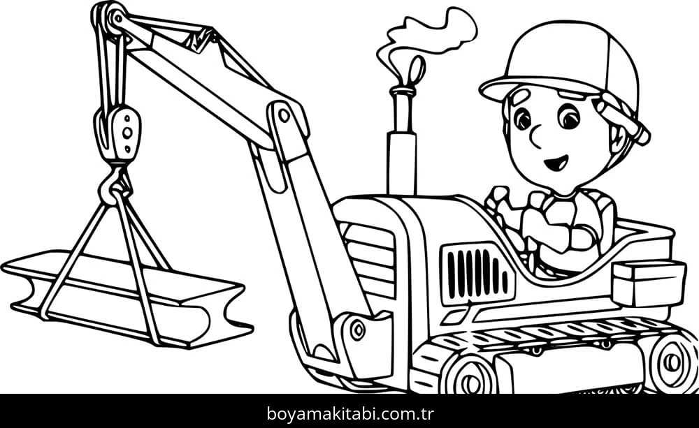 Vinç boyama sayfası – boyama çalışması, yaratıcılığı geliştirir