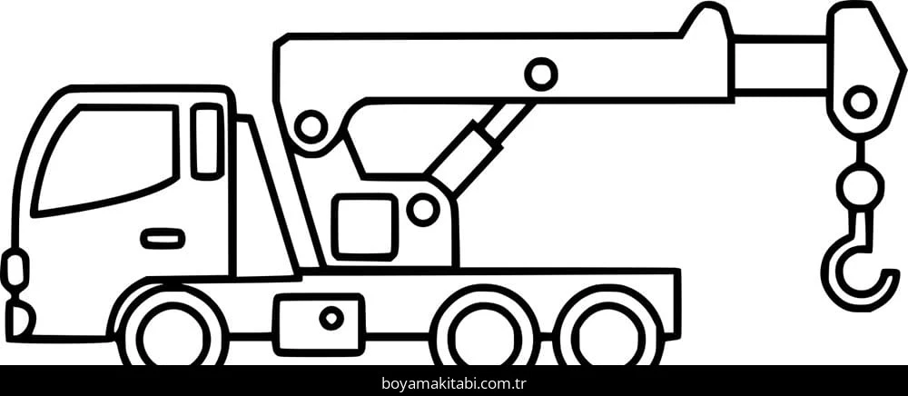 Vinç boyama sayfası – kolay boyama, eğitici aktivite
