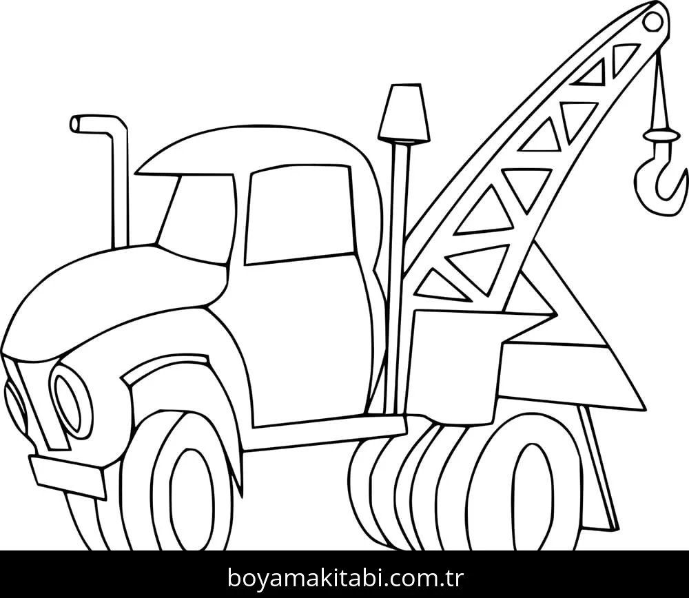 Vinç boyama sayfası – keyifli zaman, renkli çizimler