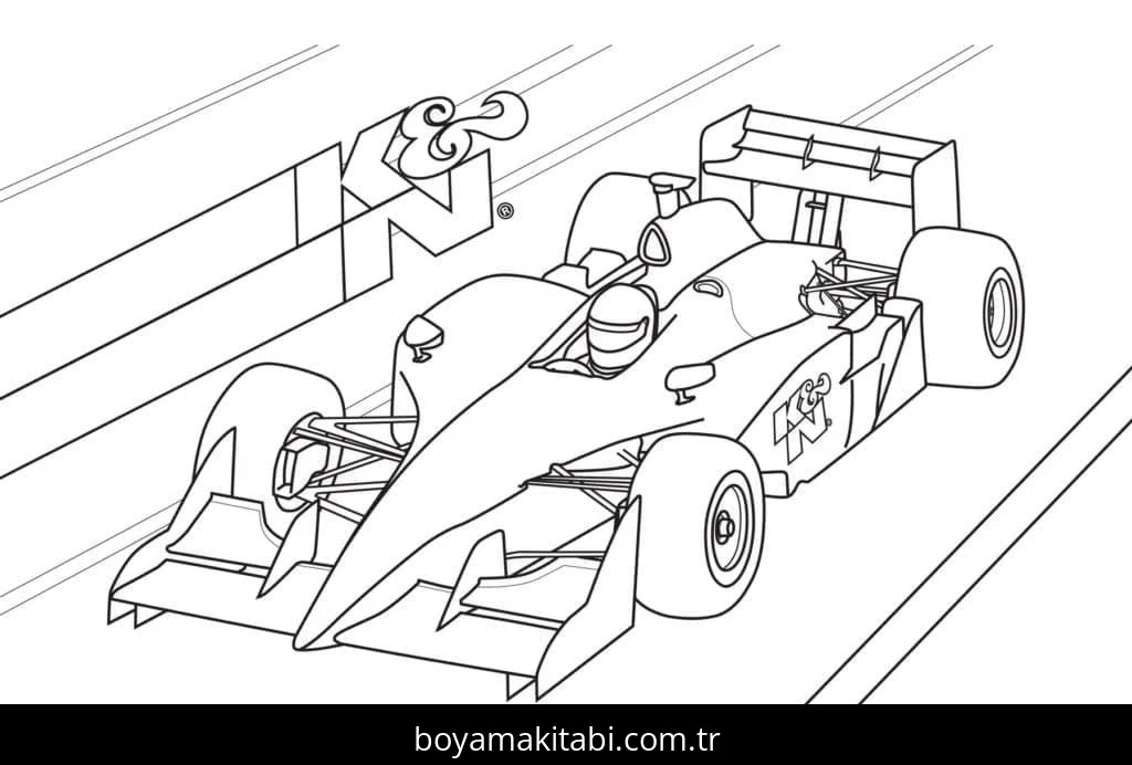 Formula 1 boyama sayfası – yaratıcılık, eğlenceli etkinlik