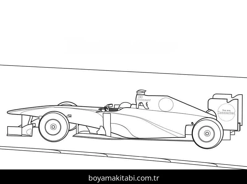Formula 1 boyama sayfası – keyifli zaman, renkli çizimler