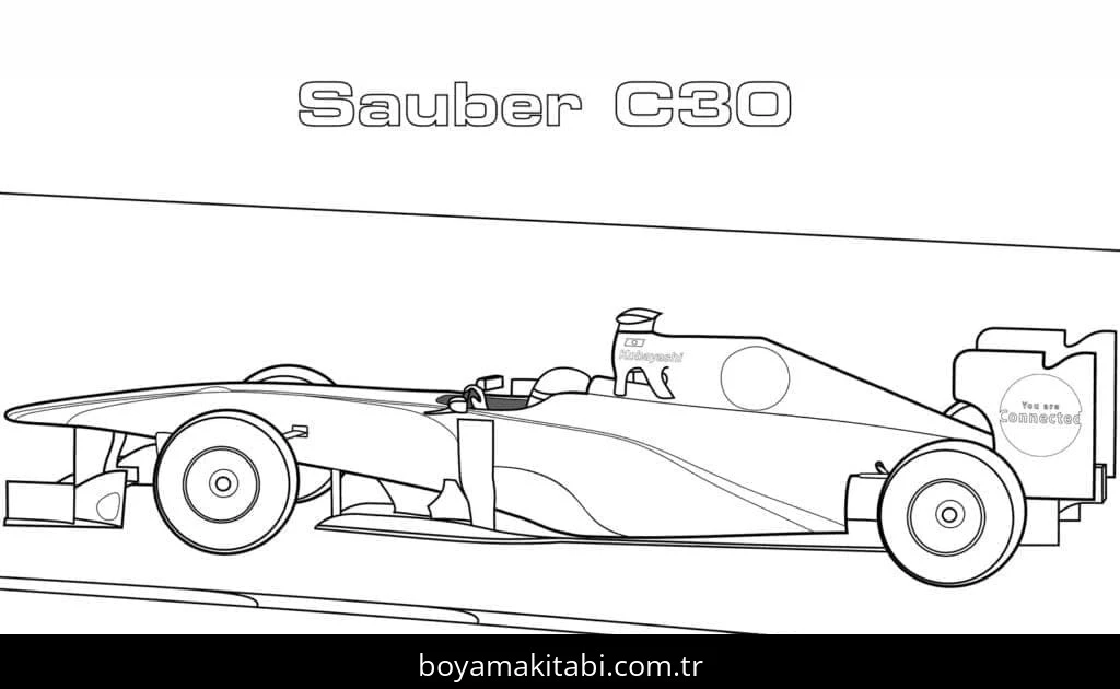 Formula 1 boyama sayfası – evde etkinlik, ücretsiz yazdır