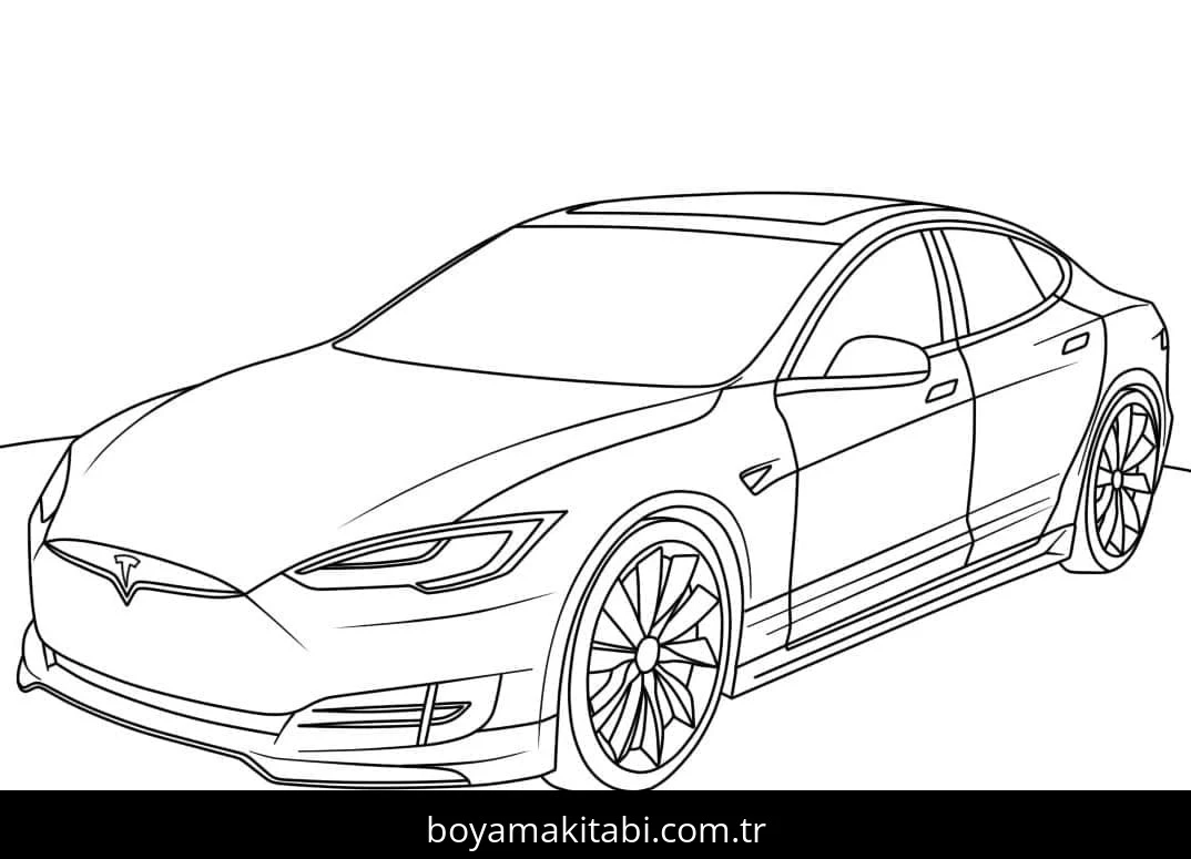 Tesla boyama sayfası #46 – eğitici aktivite, yaratıcılık