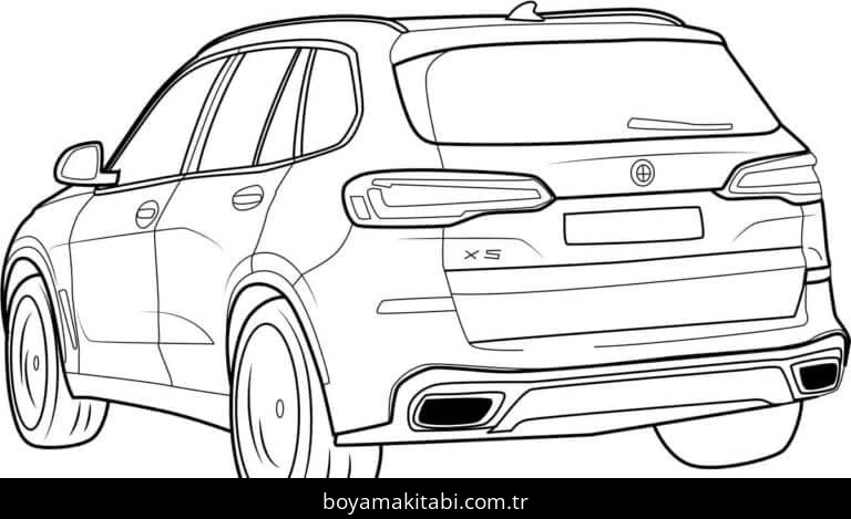 BMW boyama sayfası – el becerilerini geliştirir, boyama çalışması