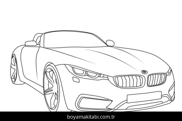 BMW boyama sayfası – çocuk aktivitesi, PDF indir
