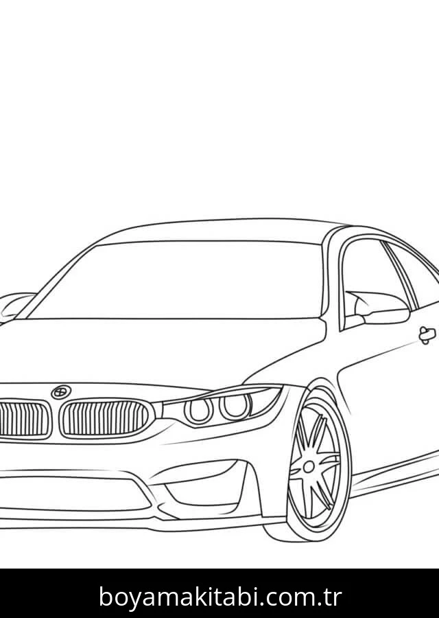 BMW boyama sayfası – sanatsal çalışma, çocuklar için