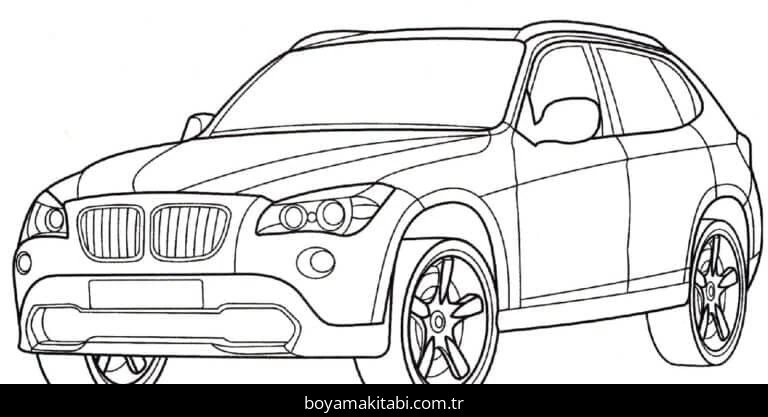 BMW boyama sayfası – renkli çizimler, okul öncesi