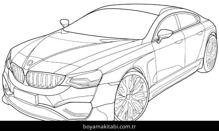 BMW boyama sayfası – çocuklar için, çizgi film temalı