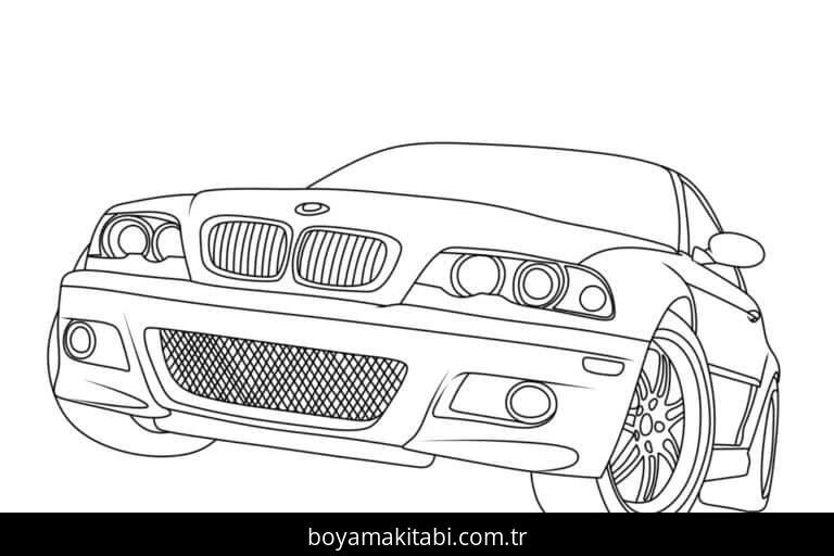 BMW boyama sayfası – eğlenceli etkinlik, el becerilerini geliştirir