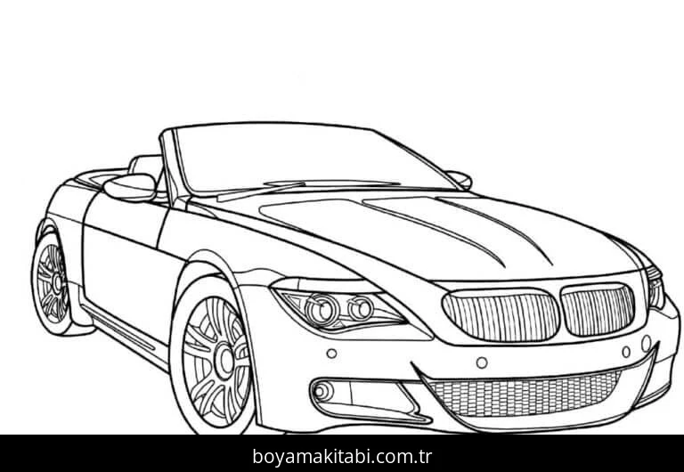 BMW boyama sayfası – el becerilerini geliştirir, boyama çalışması