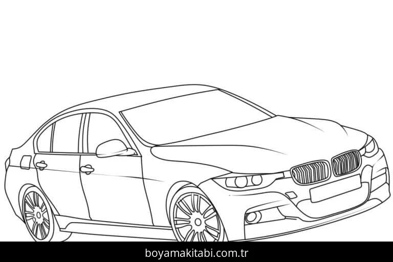 BMW boyama sayfası – çocuk aktivitesi, PDF indir