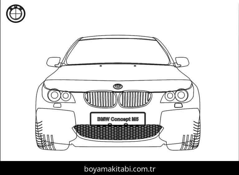 BMW boyama sayfası – sanatsal çalışma, çocuklar için