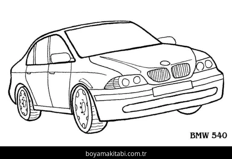 BMW boyama sayfası – çocuklar için, çizgi film temalı