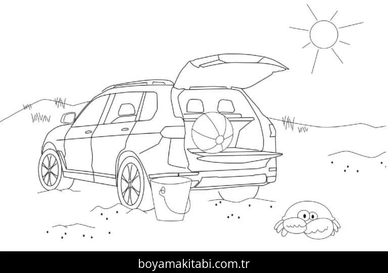 BMW boyama sayfası – kolay boyama, eğitici aktivite