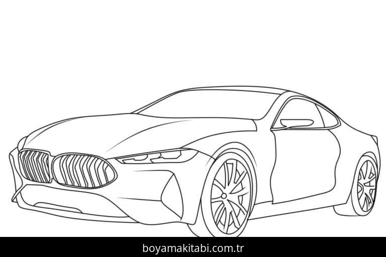 BMW boyama sayfası – el becerilerini geliştirir, boyama çalışması