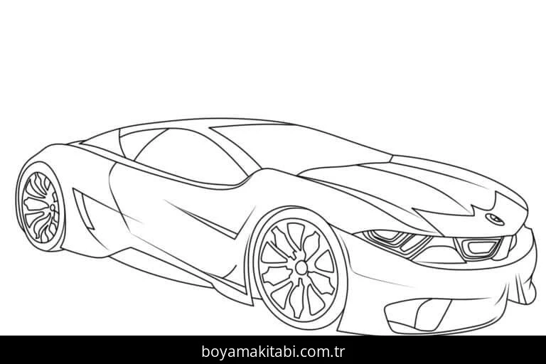 BMW boyama sayfası – keyifli zaman, renkli çizimler