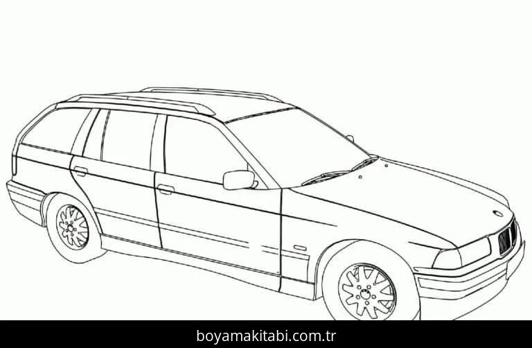 BMW boyama sayfası – çocuk aktivitesi, PDF indir