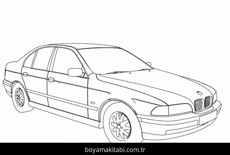 BMW boyama sayfası – sanatsal çalışma, çocuklar için