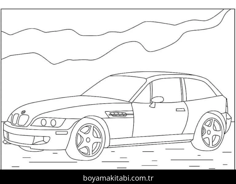 BMW boyama sayfası – boyama çalışması, yaratıcılığı geliştirir