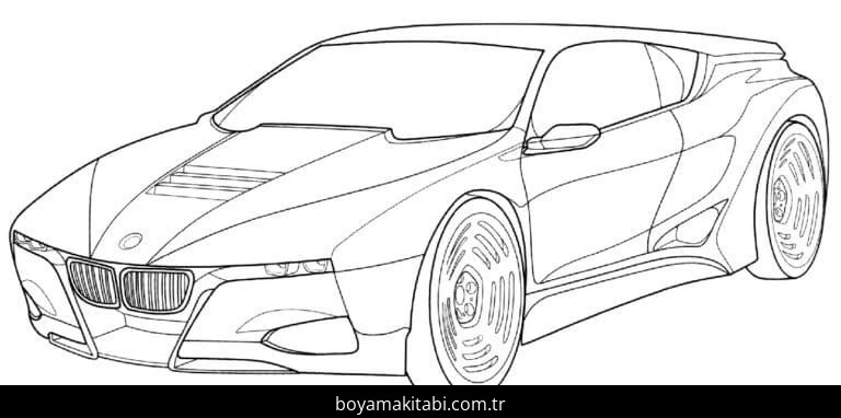 BMW boyama sayfası – renkli çizimler, okul öncesi