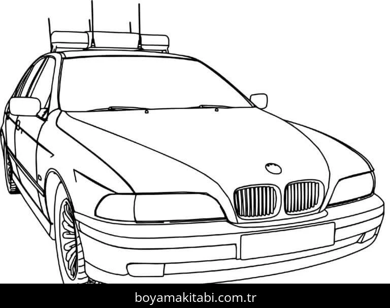 BMW boyama sayfası – çocuklar için, çizgi film temalı