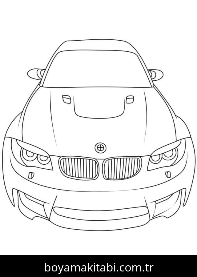 BMW boyama sayfası – kolay boyama, eğitici aktivite