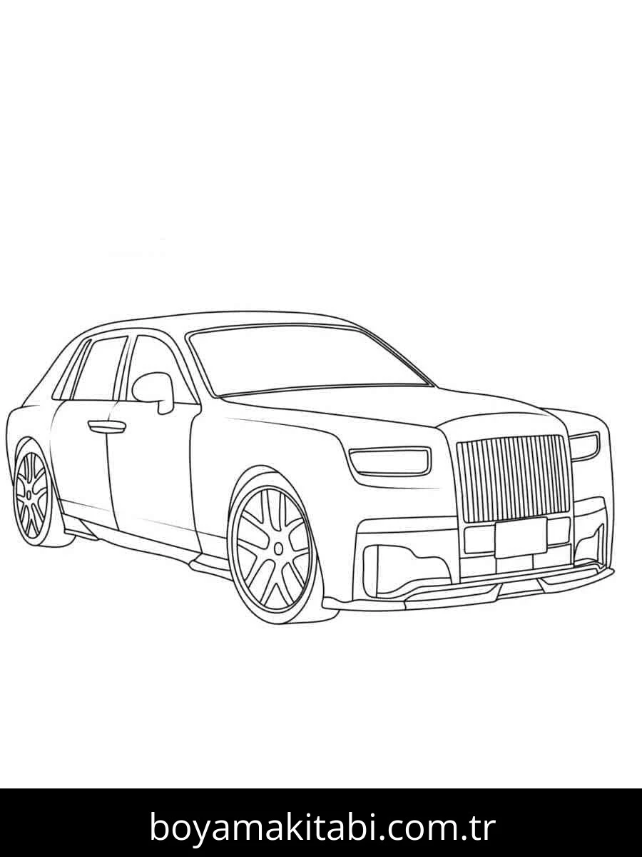 Rolls Royce boyama sayfası – boyama etkinliği, çocuk aktivitesi