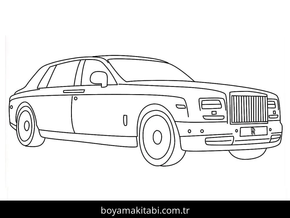 Rolls Royce boyama sayfası – keyifli zaman, renkli çizimler