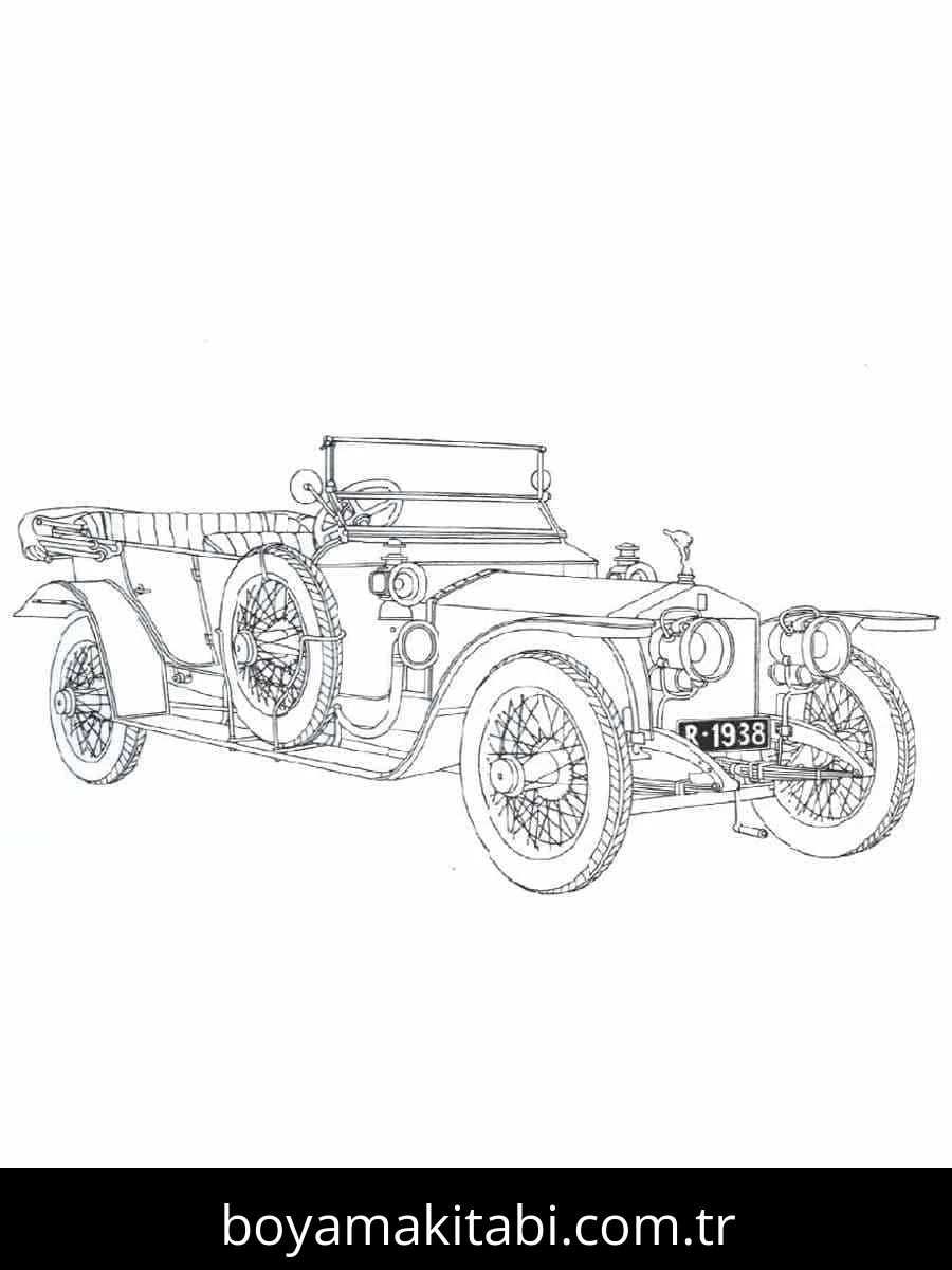 Rolls Royce boyama sayfası – boyama çalışması, yaratıcılığı geliştirir