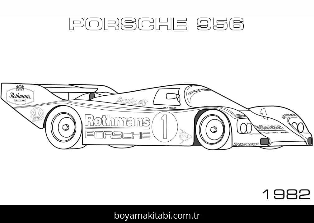 Porsche boyama sayfası – evde etkinlik, ücretsiz yazdır